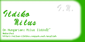 ildiko milus business card